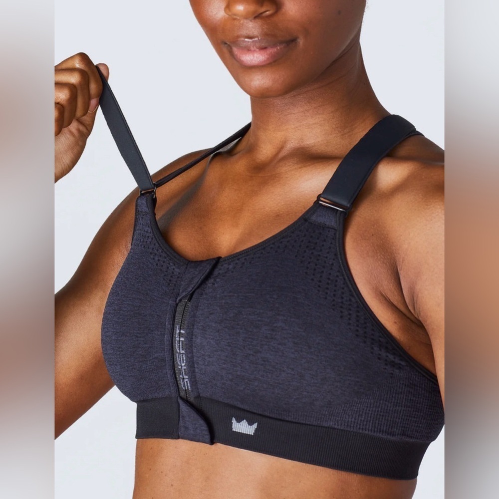 SHEFIT High Impact Sports Bra Size XS Adjustable Front Zip Support Running Gym